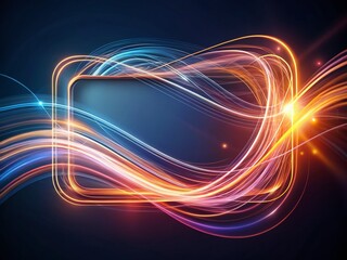 Long Exposure Light Trails on Modern Label Design Mockup