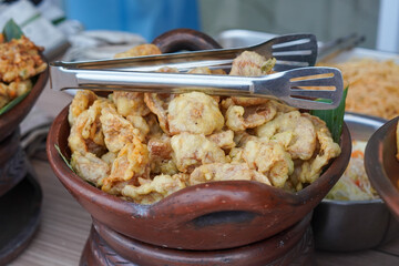 Assorted Indonesian fried snacks, captured on April 8, 2025. Crispy and golden-brown, these savory treats are perfect for a quick bite or iftar delight
