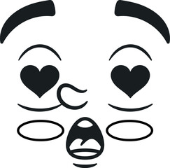 Doodle facial emotion love expression