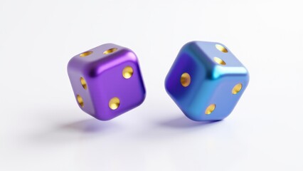Two Colorful Dice Isolated On White