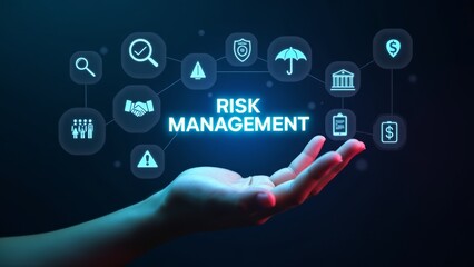 Fototapeta premium Risk Management Concept With Digital Icons