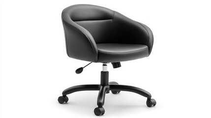Fototapeta premium Modern black leather office chair