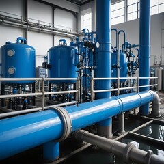 Industrial Water Treatment Plant Pipes and Tanks