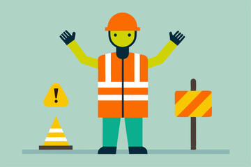 construction worker with helmet