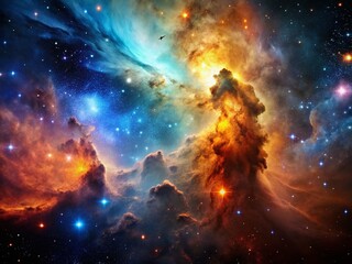 Obraz premium Cosmic Nebula in Low Light: Starry Night Sky Deep Space Exploration