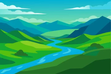 Fototapeten mountain landscape with mountains © Pranto