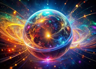 Cosmic Sphere: Abstract Light Particle Illustration