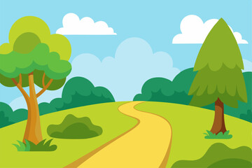 Fototapeta premium summer landscape with trees