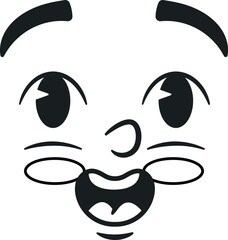 Amazed facial emotion cute doodle