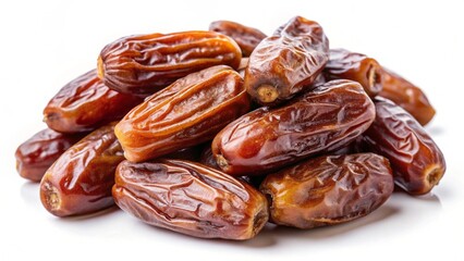 Dried dates on white 
