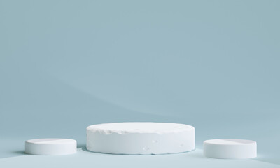Minimal product placement background. white podium display for product presentation. 3d illustration