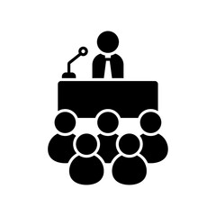 Icon a conference, isolated against a clean background.