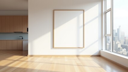 Fototapeta premium Modern Apartment Interior With Blank Frame