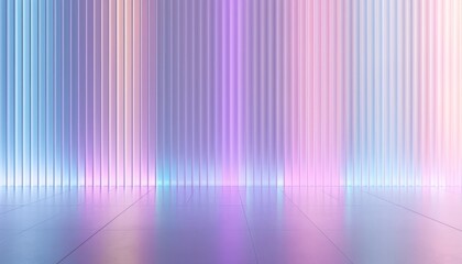 Soft gradient pastel color violet pink purple illuminated blue neon LED lighting wall floor room mockup presentation spectrum striped, lined glowing lamp shine effect abstract vibrant.