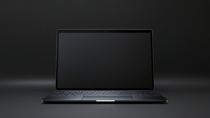 Black Laptop with Futuristic Display – High-Performance Design for Professionals & Gamers