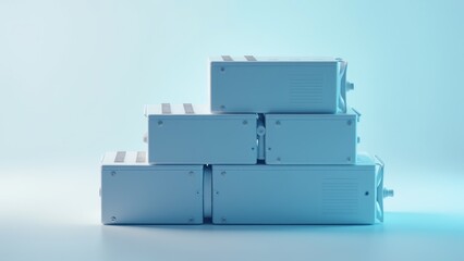 Stacked Rectangular Boxes In Abstract Arrangement