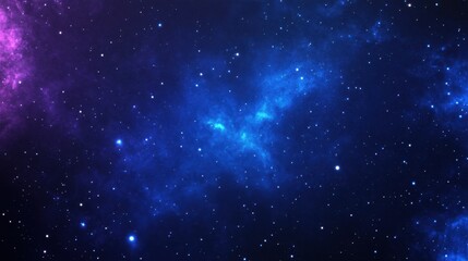 Obraz premium Stunning cosmic scene featuring a vast expanse of blue nebula and countless twinkling stars