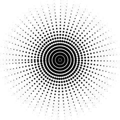 Abstract Halftone circles dot isolated on transparent background