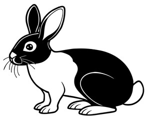 Obraz premium A beautiful rabbit silhouette vector illustration on white background 