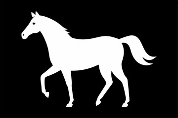 horse silhouette isolated on white