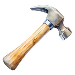 Watercolor Hammer isolated on transparent background