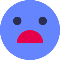 Anguished Face Emoji Flat Icon