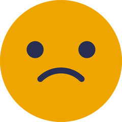 Worried Face Emoji Flat Icon