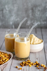 Sattu drinks are protein-rich, refreshing beverages made from roasted gram flour, mixed with water, spices, lemon, and sometimes jaggery for sweetness. They are nutritious, cooling, and energizing.