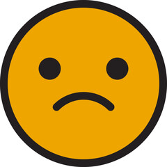Worried Face Emoji Filled Line Icon