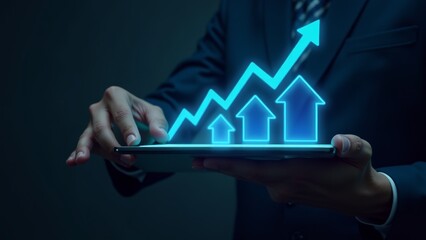 Real Estate Market Growth On Tablet