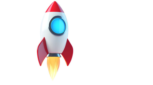rocket icon on transparent background. 3d rendering. - Powered by Adobe