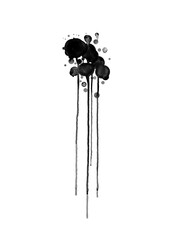 Realistic Watercolor Ink Drips, Flowing Liquid Splash, Long Dripping Paint Strokes, Isolated Splatter Background for Creative Design
