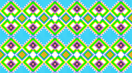 seamless colorful Plasticine textile wrapping paper border background art shape sqare and triangle