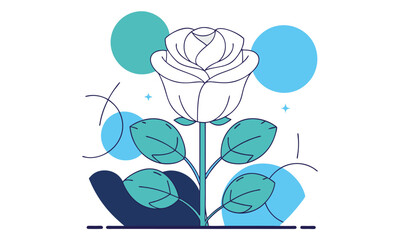 Fototapeta premium Color Rose, Liner Rose, Colorful Rose Drawing, Rose Line Art, Modern Rose Illustration, Floral Line Art, Rose Outline, Decorative Rose, Artistic Rose, Minimalist Rose Design