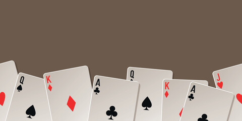 Seamless card border. Vector clipart isolated on white background.