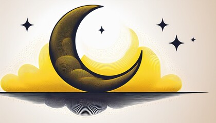 Naklejka premium Vector of Crescent moon as symbol of Eid Mubarak