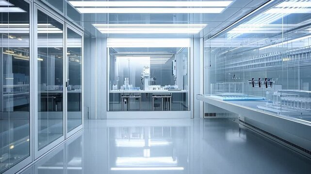 A medium closeup of a cleanroom environment where vials of DNA synthesis intermediates are stored with the clear glass and precision labels indicating purity levels showcasing the sterile