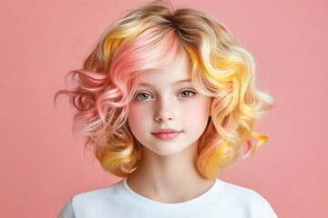 Portrait of a young woman with golden hair in a sunlit meadow serenity