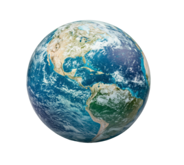 Earth globe isolated on white background transparent PNG clipart.