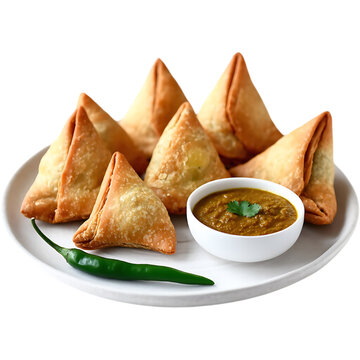 spicy Samosa and singara isolated on white background.
