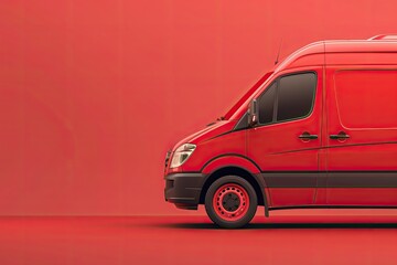 Ultra Quality Picture of Red Modern Van Car From Right Side View