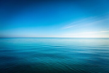 Obraz premium Minimalist Blue Ocean Background: Calm Sea, Serenity, Coastal View