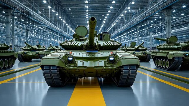 T-90 Tanks in a Factory: Russian Military Manufacturing