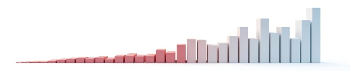 Bar graph showing a surge in stock values on white background,  growth,  analysis