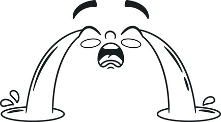 Crying facial emotion cute doodle