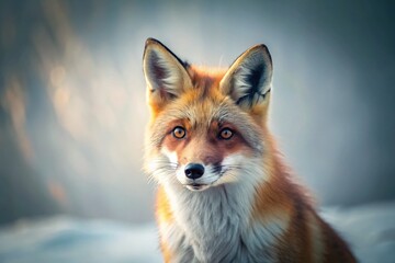 Obraz premium Minimalist Fox Desktop Wallpaper: Simple Red Fox Silhouette on Clean Background