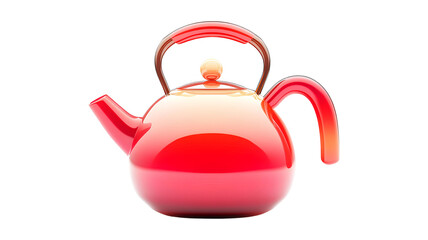 red teapot on transparent background
