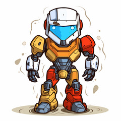 Obraz premium robot cyborg vector illustration