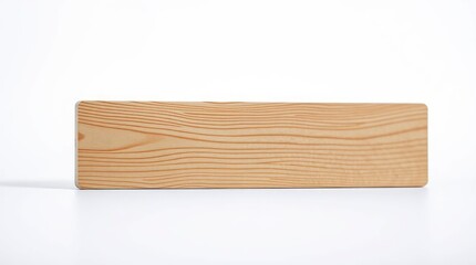 Wooden Block on White Surface Showing Visible Wood Grain Texture