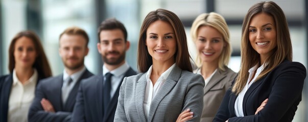 set of business people